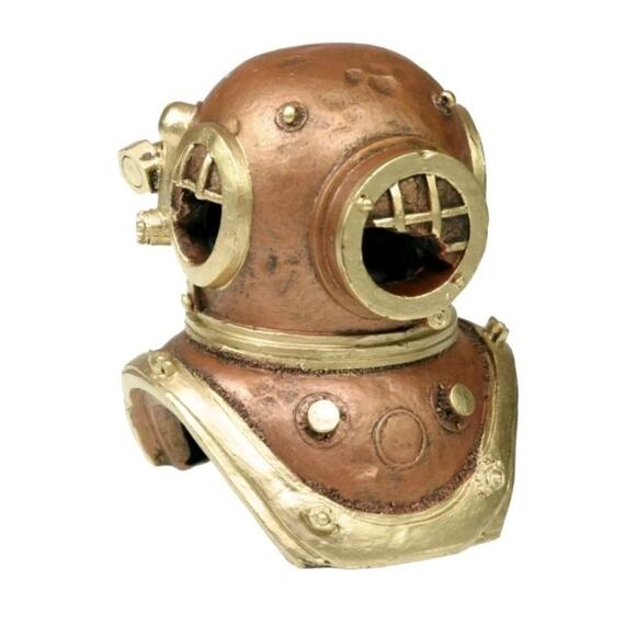 Aquarium Divers Helmet Diving Hide Fish Tank Decoration Ornament Reptile New - Picture 4 of 9